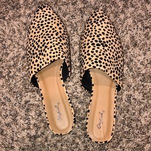 Leopard print mules